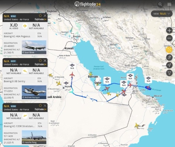 بيانات ملاحية تواطؤ أردني مع أمريكا في الهجوم على إيران بيانات ملاحية تواطؤ أردني مع أمريكا في الهجوم على إيران