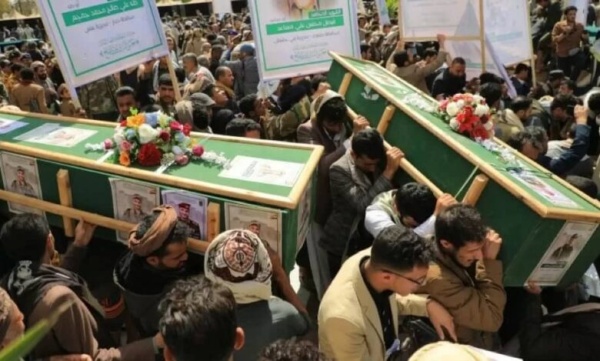 بينهم ضباط مليشيا الحوثي تشيع 37 قتيل ا وترتفع حصيلتهم إلى 563 منذ يوليو