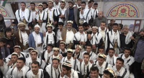 زفاف جماعي سادس عشر لـ 82 عريسا وعروس بمنطقة قرن الاسد بالعرش بمحافظة البيضاء
