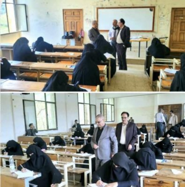 رئيس جامعة إب يدشن الإختبارات النهائية للفصل الدراسي الأول بكلية الآداب