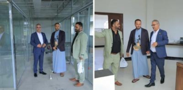 رئيس جامعة إب يتفقد سير التجهيزات الجارية لإفتتاح معمل المهارات