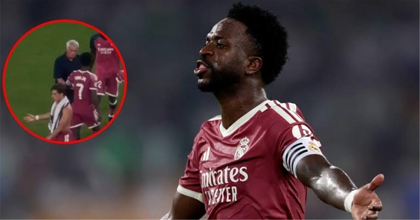 فيديو فينيسيوس جونيور يثير الجدل بتصرفه مع مورينيو بعد الخسارة أمام ريال بيتيس