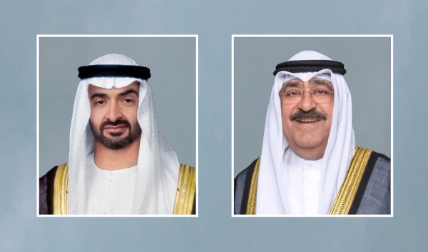 سمو الأمير وسمو ولي العهد على رأس مستقبلي رئيس الإمارات سمو الأمير وسمو ولي العهد على رأس مستقبلي رئيس الإمارات