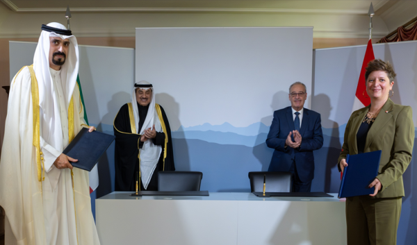بحضور سمو ولي العهد ورئيس الاتحاد السويسري هيئة تشجيع الاستثمار المباشر توقع مذكرة تفاهم مع المؤسسة السويسرية العالمية
