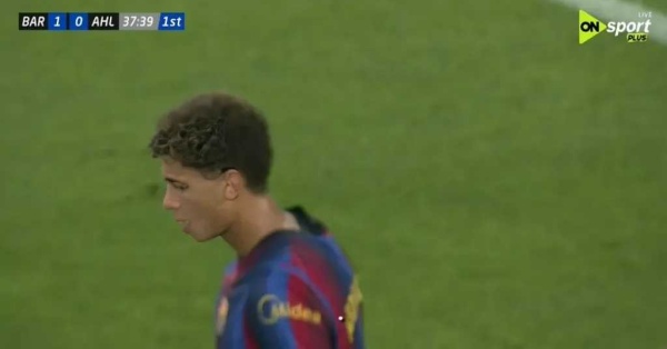 برشلونة ضد الأهلي بث مباشر نتيجة المباراة الآن 1 0 بعد 38 دقيقة هدف حمزة عبد الكريم