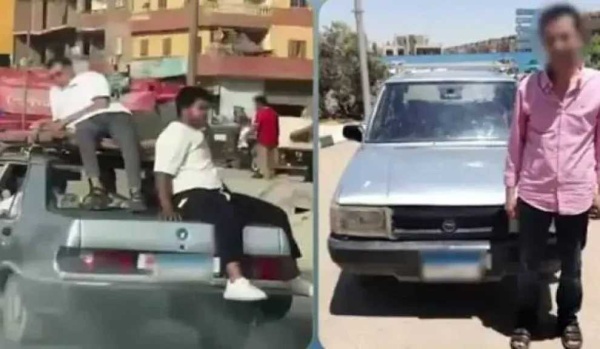 السماح لأطفاله بالجلوس خارج نوافذ السيارة ضبط قائد سيارة ظهر في فيديو بالقاهرة السماح لأطفاله بالجلوس خارج نوافذ السيارة ضبط قائد سيارة ظهر في فيديو بالقاهرة