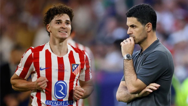 أرتيتا يوجه ضربة قوية لـ أتلتيكو مدريد بشأن ألفاريز أرتيتا يوجه ضربة قوية لـ أتلتيكو مدريد بشأن ألفاريز