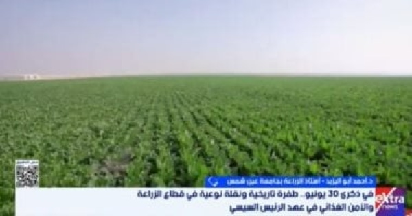 خبير الدولة وسعت الرقعة الزراعية بمشروعات قومية كبرى اعتمدت على التقنيات الحديثة خبير الدولة وسعت الرقعة الزراعية بمشروعات قومية كبرى اعتمدت على التقنيات الحديثة