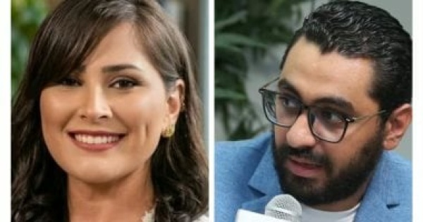 الزميل خالد إبراهيم ضيف نهاد الحدينى ببرنامج مساء الفن على نايل دراما اليوم