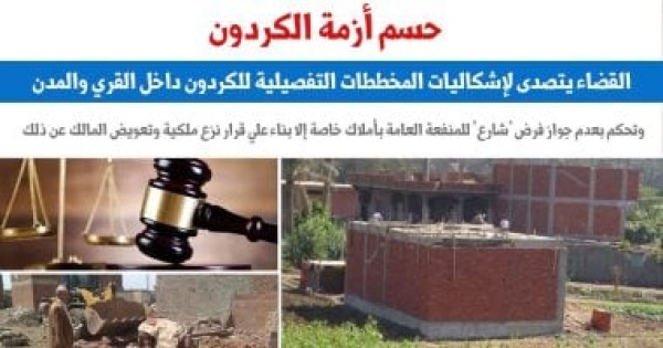 القضاء يتصدى لإشكاليات المخططات التفصيلية للكردون داخل القرى والمدن برلمانى