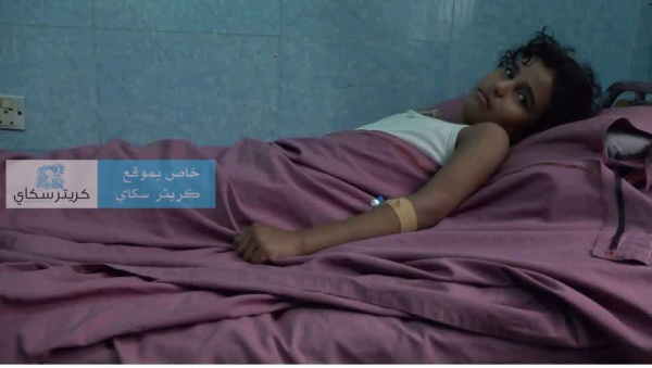 إصابة طفلة بشظية قذيفة حو ثية