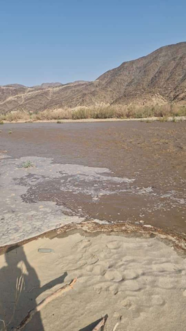 تدفق سيل في بيحان صباح الجمعة صورة