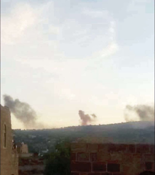 شاهد اول صورة عقب غارات جوية استهدفت مدينة التربة بتعز