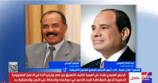 صلاح حليمة زيارة رئيس إريتريا تؤكد عمق العلاقات وحتمية التنسيق لأمن البحر الأحمر