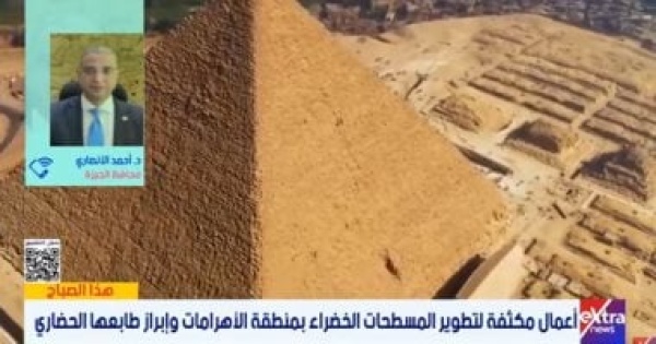 محافظ الجيزة رفع كفاءة المسطحات الخضراء بالمناطق المحيطة بالأهرامات والمتحف