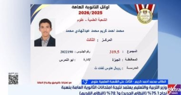 محمد أحمد كريم الثالث علمى علوم فرحتى كبيرة وحلمى دراسة طب جراحة العظام محمد أحمد كريم الثالث علمى علوم فرحتى كبيرة وحلمى دراسة طب جراحة العظام