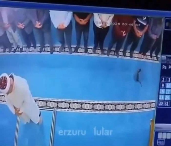 ركلة أطاحت بها فوق رأس الإمام فيديو صادم لقطة داخل مسجد تركي