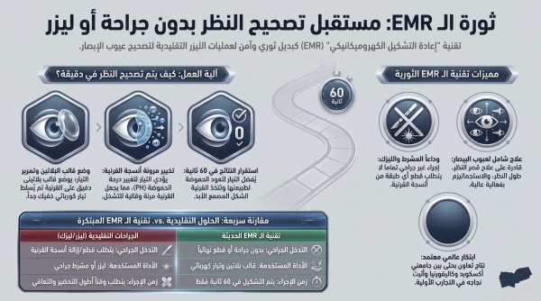 تقنية الـ emr الثورية وداع ا لجراحات الليزر التقليدية وتصحيح النظر بالموجات الكهروميكانيكية