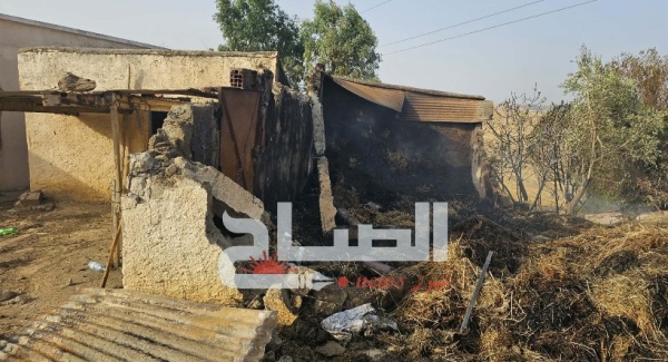 البلاعدية بوادي غريب صور توثق آثار الحريق وتضرر الجدران