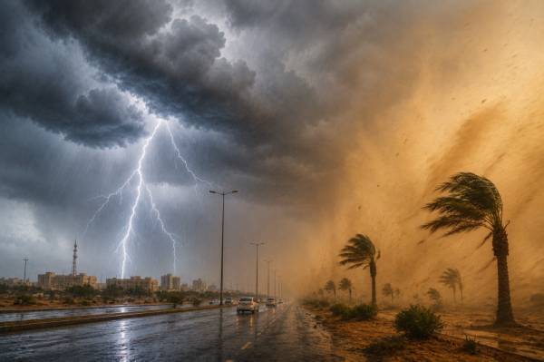 أمطار رعدية ورياح وأتربة تفاصيل حالة الطقس اليوم الثلاثاء