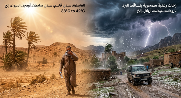 زخات رعدية مصحوبة بتساقط الب رد وهبات رياح قوية وطقس حار من الأحد إلى الثلاثاء بعدد من مناطق المملكة زخات رعدية مصحوبة بتساقط الب رد وهبات رياح قوية وطقس حار من الأحد إلى الثلاثاء بعدد من مناطق المملكة