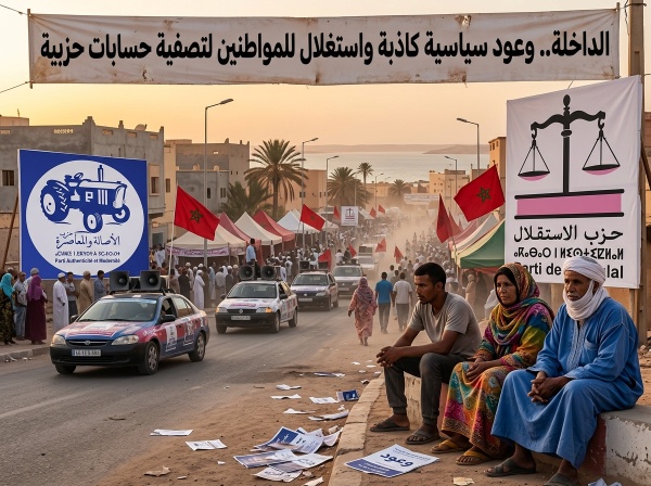 الداخلة وعود سياسية كاذبة تستغل حاجة المواطنين لتصفية الحسابات الحزبية الداخلة وعود سياسية كاذبة تستغل حاجة المواطنين لتصفية الحسابات الحزبية