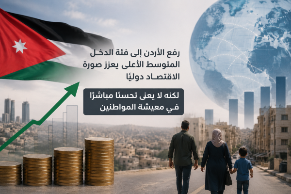 عايش رفع الأردن إلى فئة الدخل المتوسط الأعلى يعزز صورة الاقتصاد دولي ا لكنه لا يعني تحسن ا مباشر ا في معيشة المواطنين عاجل عايش رفع الأردن إلى فئة الدخل المتوسط الأعلى يعزز صورة الاقتصاد دولي ا لكنه لا يعني تحسن ا مباشر ا في معيشة المواطنين عاجل