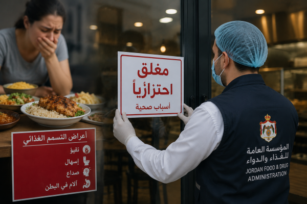 وزارة الصحة 72 حالة اشتباه بتسمم غذائي في الزرقاء وإغلاق مطعم احترازيا وزارة الصحة 72 حالة اشتباه بتسمم غذائي في الزرقاء وإغلاق مطعم احترازيا
