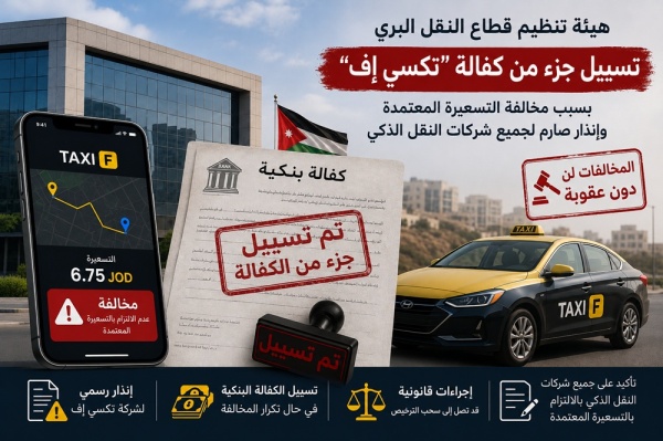النقل تسي ل جزءا من كفالة تكسي إف وتلو ح بسحب الترخيص في حال تكرار المخالفة عاجل النقل تسي ل جزءا من كفالة تكسي إف وتلو ح بسحب الترخيص في حال تكرار المخالفة عاجل