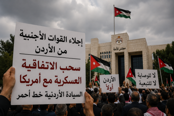 شخصيات وطنية وسياسية تطالب بإجلاء القوات الأجنبية من الأردن وسحب الاتفاقية العسكرية مع الولايات المتحدة عاجل