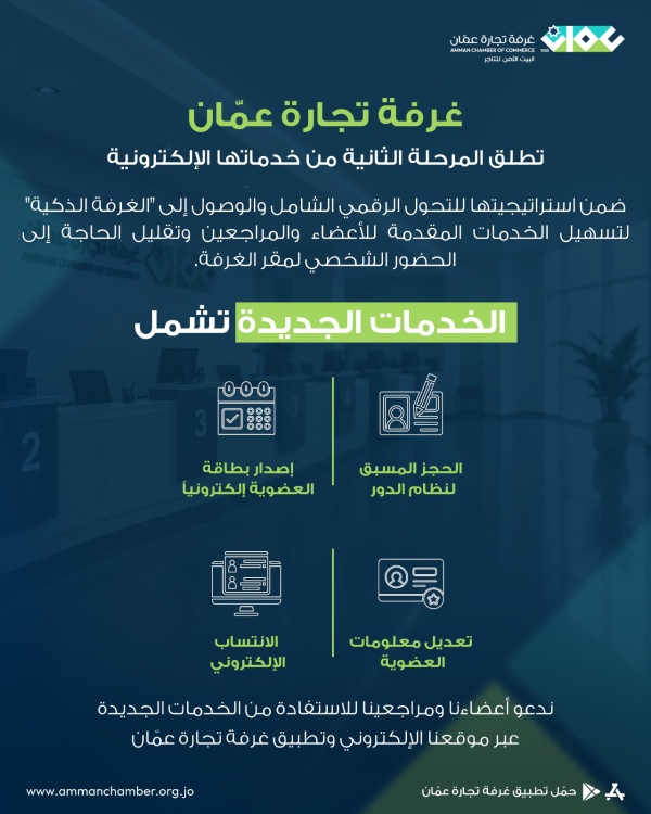 تجارة عم ان تطلق المرحلة الثانية من خدماتها الإلكترونية