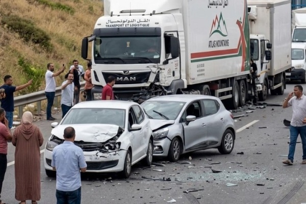 فاجعة طرقية مأساوية نواحي برشيد مصرع ستة أشخاص وإصابة آخرين في حادثة سير بالطريق السيار فاجعة طرقية مأساوية نواحي برشيد مصرع ستة أشخاص وإصابة آخرين في حادثة سير بالطريق السيار