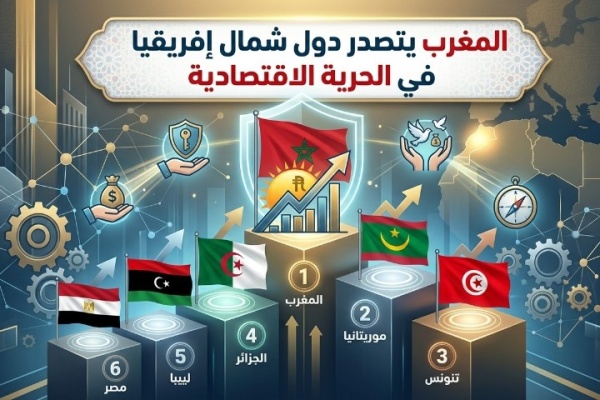 المغرب يتصدر دول شمال إفريقيا في الحرية الاقتصادية المغرب يتصدر دول شمال إفريقيا في الحرية الاقتصادية