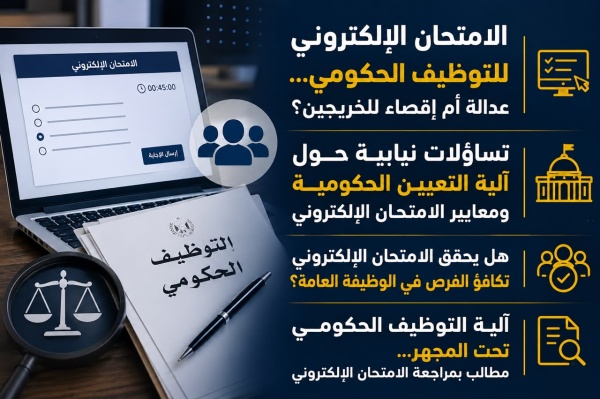 الجراح تفتح النار على آلية التوظيف الحكومي هل أصبح الامتحان الإلكتروني بوابة لإقصاء آلاف الخريجين عاجل الجراح تفتح النار على آلية التوظيف الحكومي هل أصبح الامتحان الإلكتروني بوابة لإقصاء آلاف الخريجين عاجل