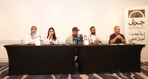 مؤتمر صحفي لفريق مسرحية أم كلثوم قبيل عرضها في جرش
