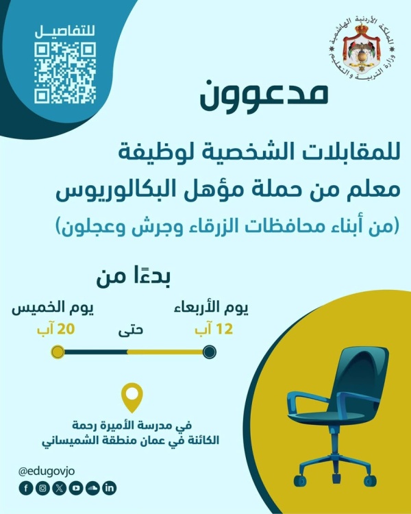 التربية تحدد مواعيد الاختبار الإلكتروني لمرشحي وظيفة معلم تفاصيل