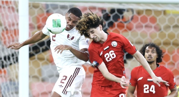 منتخب العنابي يعبر إلى نصف النهائي بفوز صعب على اليمن منتخب العنابي يعبر إلى نصف النهائي بفوز صعب على اليمن