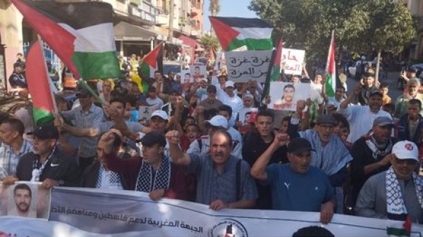 مسيرات في عدة مغربية رفضا للتطبيع وتأكيدا على التضامن مع فلسطين مسيرات في عدة مغربية رفضا للتطبيع وتأكيدا على التضامن مع فلسطين