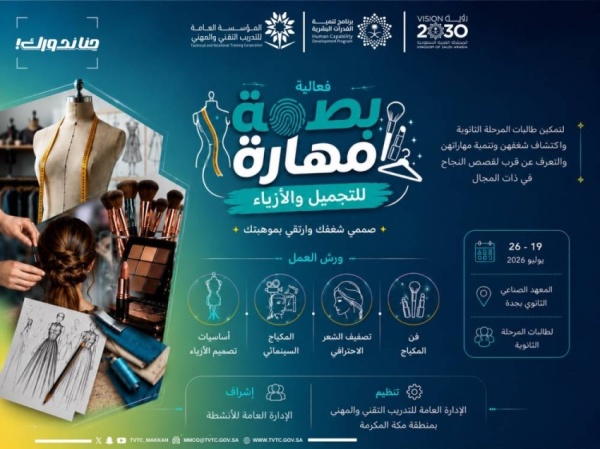 اطلاق مبادرة بصمة مهارة لتمكين طالبات المرحلة الثانوية في مجالات التجميل والأزياء بجدة اطلاق مبادرة بصمة مهارة لتمكين طالبات المرحلة الثانوية في مجالات التجميل والأزياء بجدة