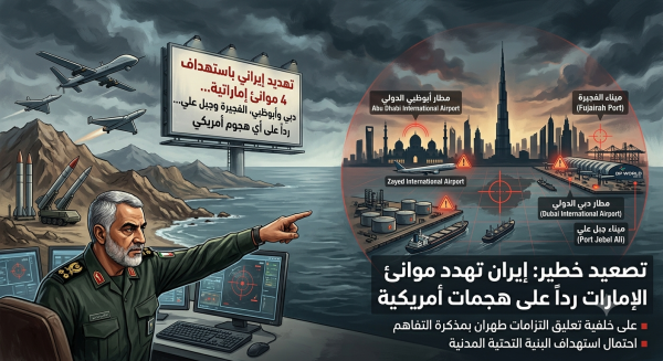 بعد تعليق التزامها بمذكرة التفاهم تهديد إيراني باستهداف أربعة موانئ في الإمارات بعد تعليق التزامها بمذكرة التفاهم تهديد إيراني باستهداف أربعة موانئ في الإمارات