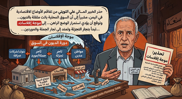 خبير مالي يحذر من موجة إفلاسات في اليمن بسبب تفاقم الديون خبير مالي يحذر من موجة إفلاسات في اليمن بسبب تفاقم الديون