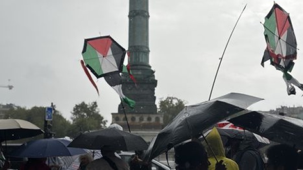 بالطائرات الورقية وأغصان الزيتون باريس تحتضن مسيرة تضامنية مع أطفال غزة