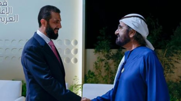 محمد بن راشد للشرع نتفاءل بعودة سوريا إلى طريق التنمية