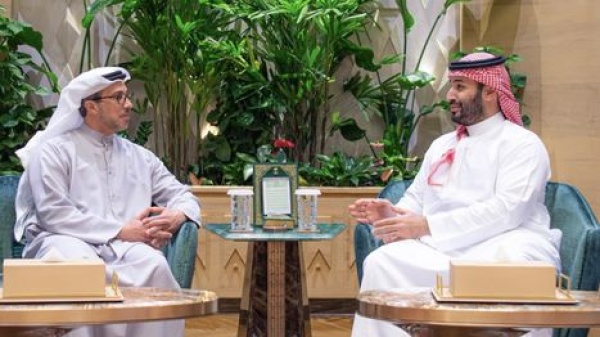منصور بن زايد يلتقي محمد بن سلمان في الرياض