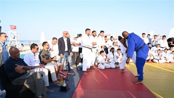 ضمن مبادرة يلا ساحل وزير الرياضة ورئيس المتحدة للرياضة ورئيس الجودو يشهدون استضافة تيدي راينر ضمن مبادرة يلا ساحل وزير الرياضة ورئيس المتحدة للرياضة ورئيس الجودو يشهدون استضافة تيدي راينر