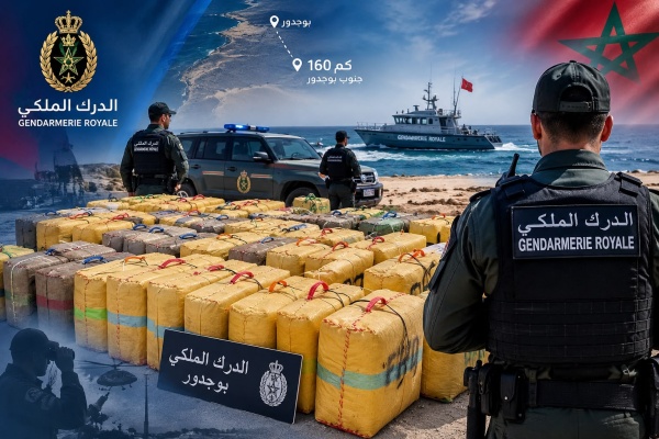 الدرك الملكي ببوجدور يحبط عملية للتهريب الدولي للمخدرات ويحجز قرابة طن من الشيرا