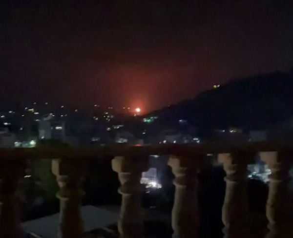 بالفيديو غارة صهيونية معادية على منقطة النبطية الفوقا