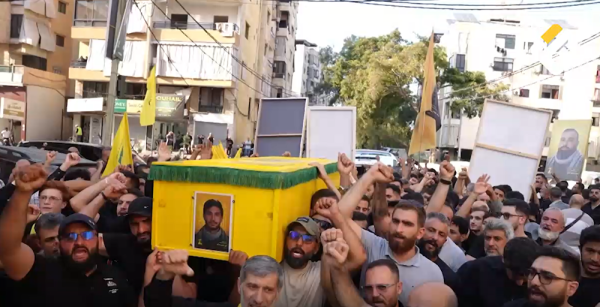 موكب مهيب للشهيدين دباجة والعزير في الضاحية وتجديد العهد لدماء الشهداء