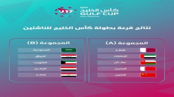 رياضة القرعة توقع منتخب اليمن في المجموعة الثانية لبطولة كأس الخليج للناشئين