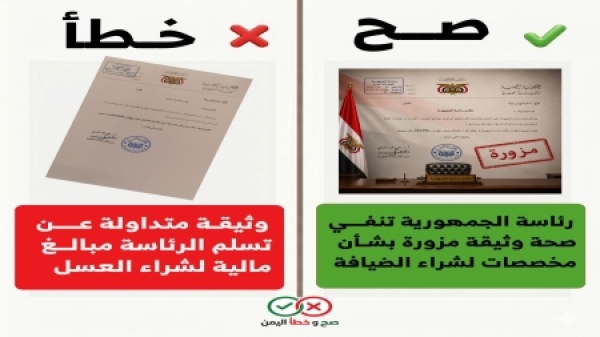 اليمن رئاسة الجمهورية تنفي تسلم أموال من موازنة الحكومة لشراء العسل اليمن رئاسة الجمهورية تنفي تسلم أموال من موازنة الحكومة لشراء العسل